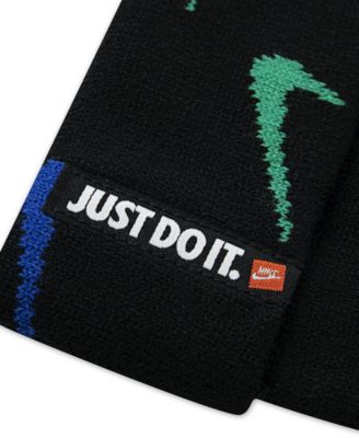 Big Boys 2-Piece Swoosh Repeat Beanie and Gloves Set