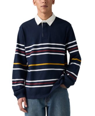 Men's Union Relaxed Fit Long Sleeve Striped Rugby Shirt