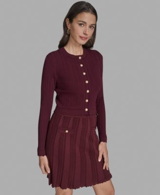 Women's Textured-Knit Cropped Cardigan