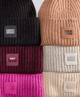 Women's Chunky Rib-Knit Logo-Patch Beanie