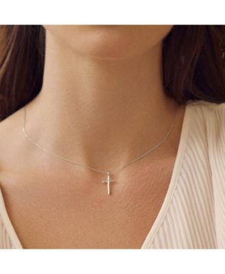 Sterling Silver 18k Gold Plated Ariel Cross Necklace Holiday Gift Idea