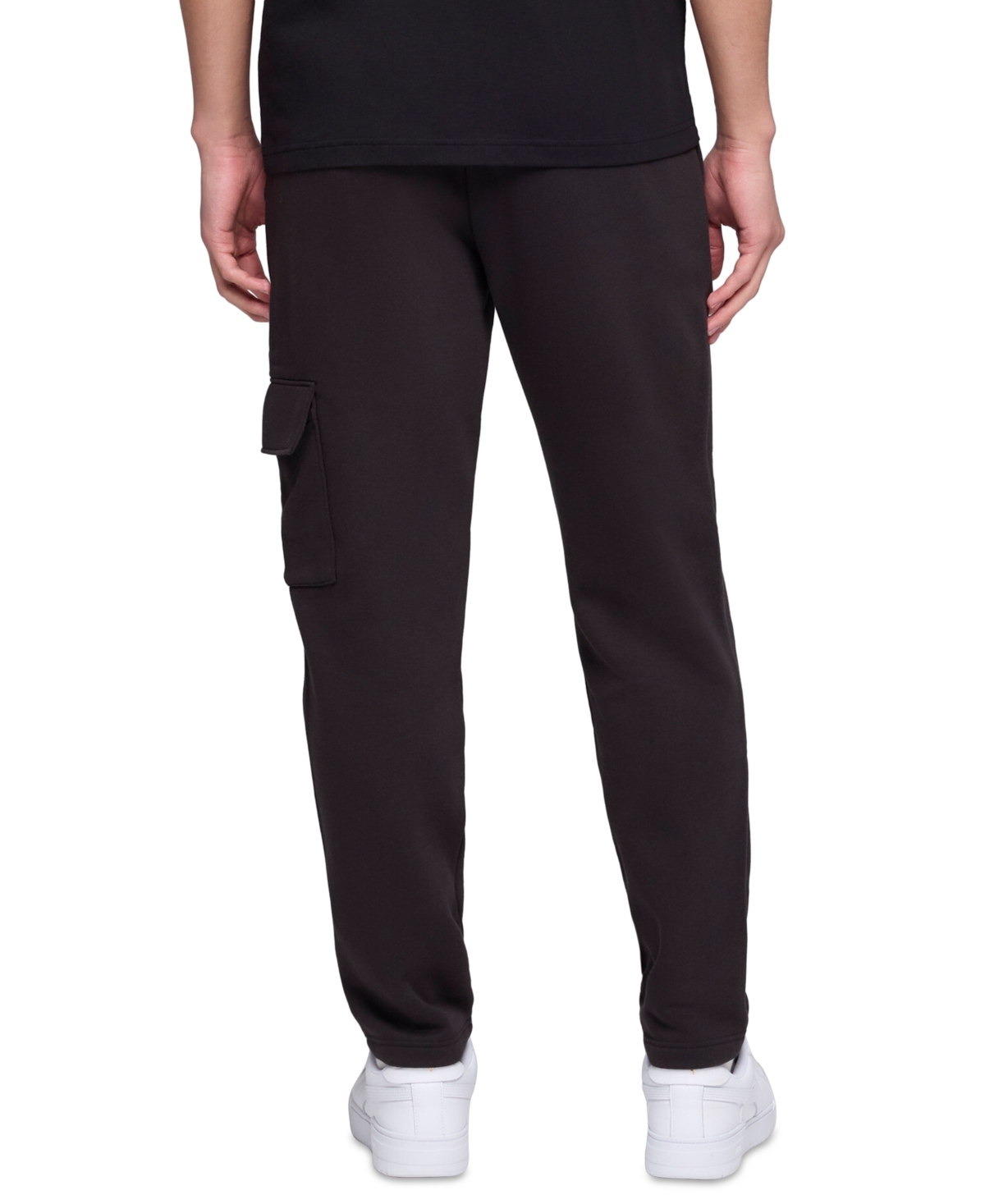 Puma Men's Ess Regular-fit Logo Embossed Fleece Cargo Pants In Black