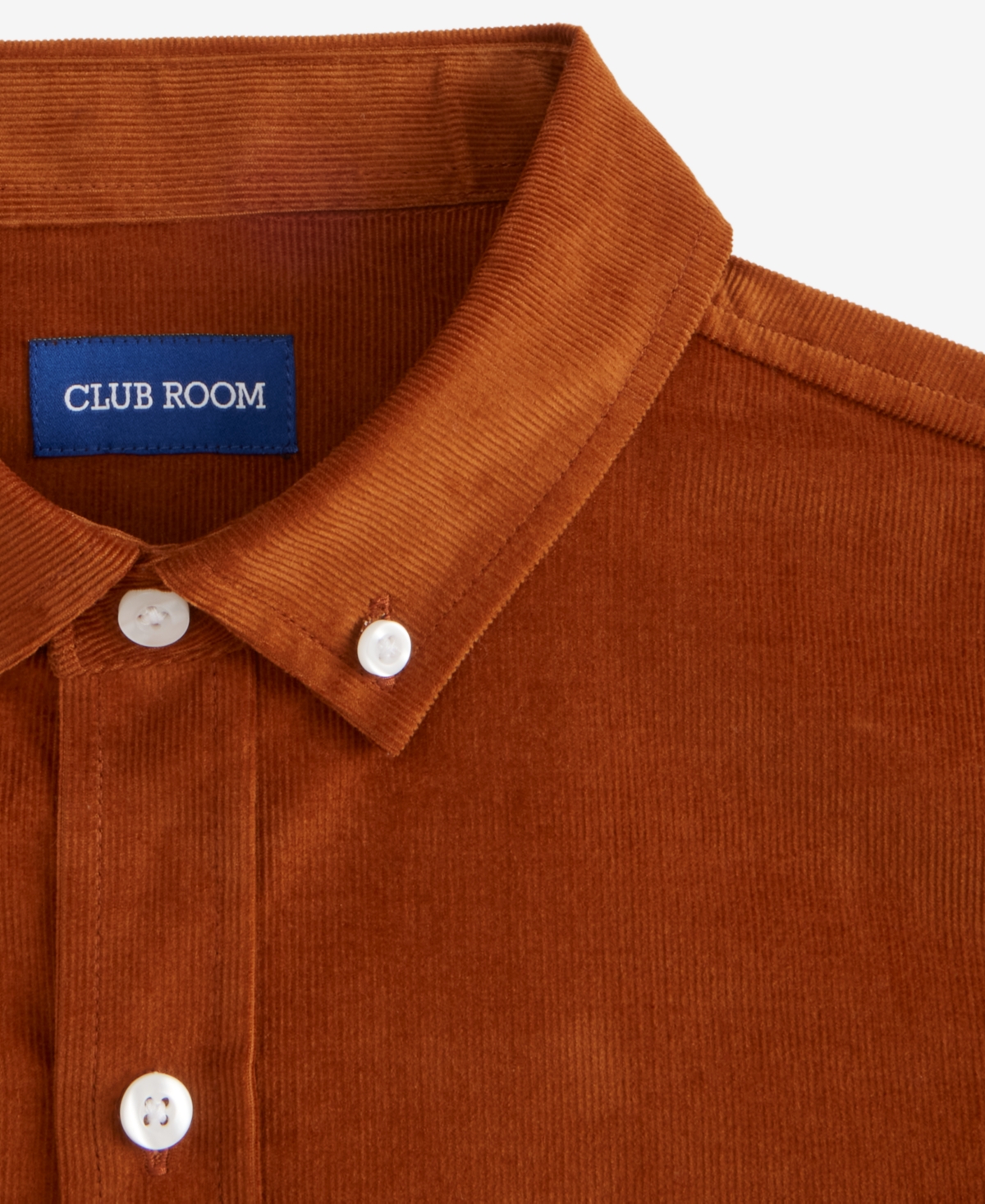 Club Room Men's Regular-fit Stretch Corduroy Shirt, Created For Macy's In Brown