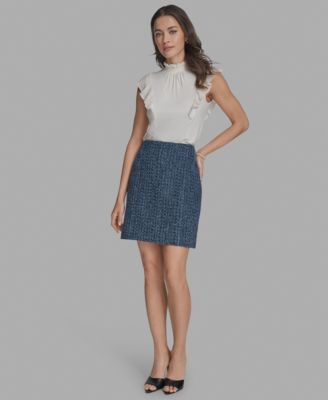 BCBG - Women's Cotton Tweed Mini Pencil Skirt