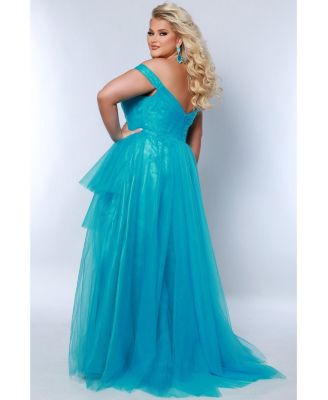 Women's High-Low Sweetheart Neckline Off-the-Shoulder Gown