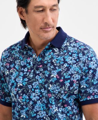 Men's Copenhagen Regular-Fit Moisture-Wicking Performance Stretch Floral Piqu&eacute; Polo Shirt, Macy's Exclusive