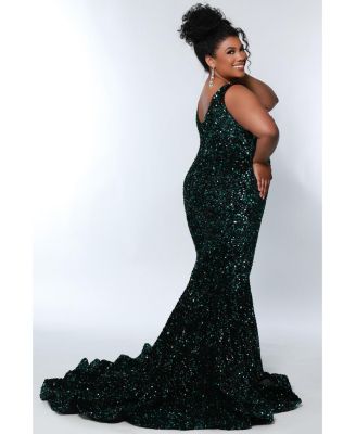 Women's V-Neck Mermaid Velvet Evening Gown