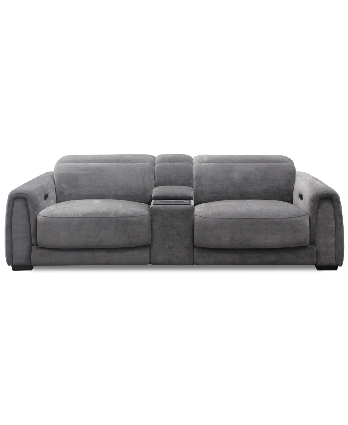 Macy's Brownell 3-pc.sofa Sectional With 2 Power Motion Chairs & 1 Console, Exclusively At  In Gray