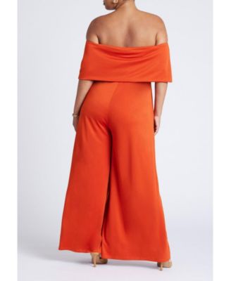 Women's Plus Size Off Shoulder Jumpsuit
