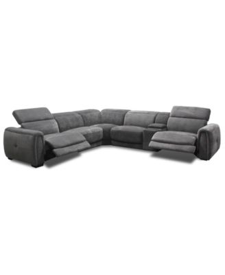 Brownell 6-Pc. L-Shape Sectional with 3 Power Motion Chairs & 1 Console, Exclusively at Macy's
