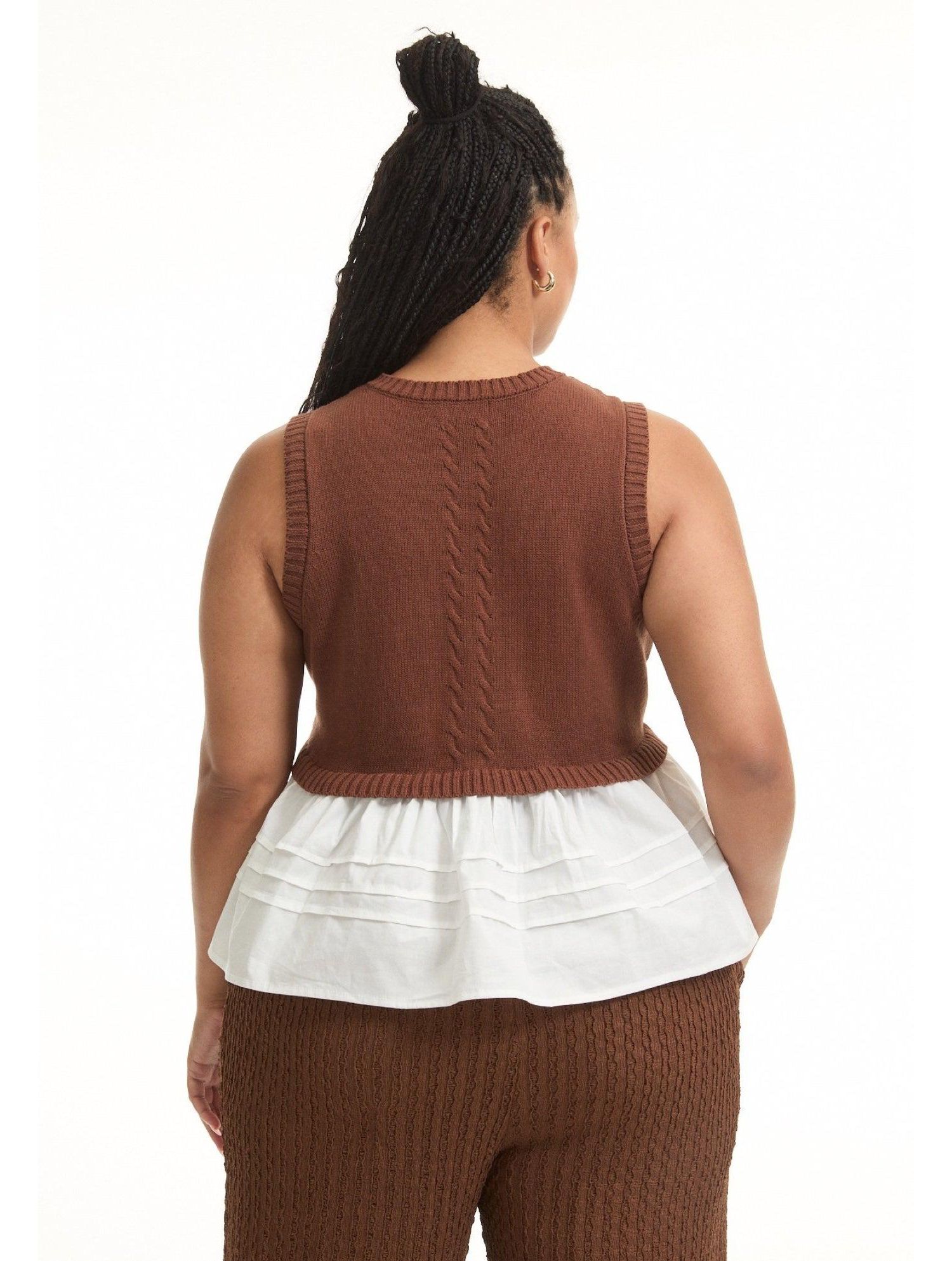 Women's June and Vie Sleeveless Peplum Sweater