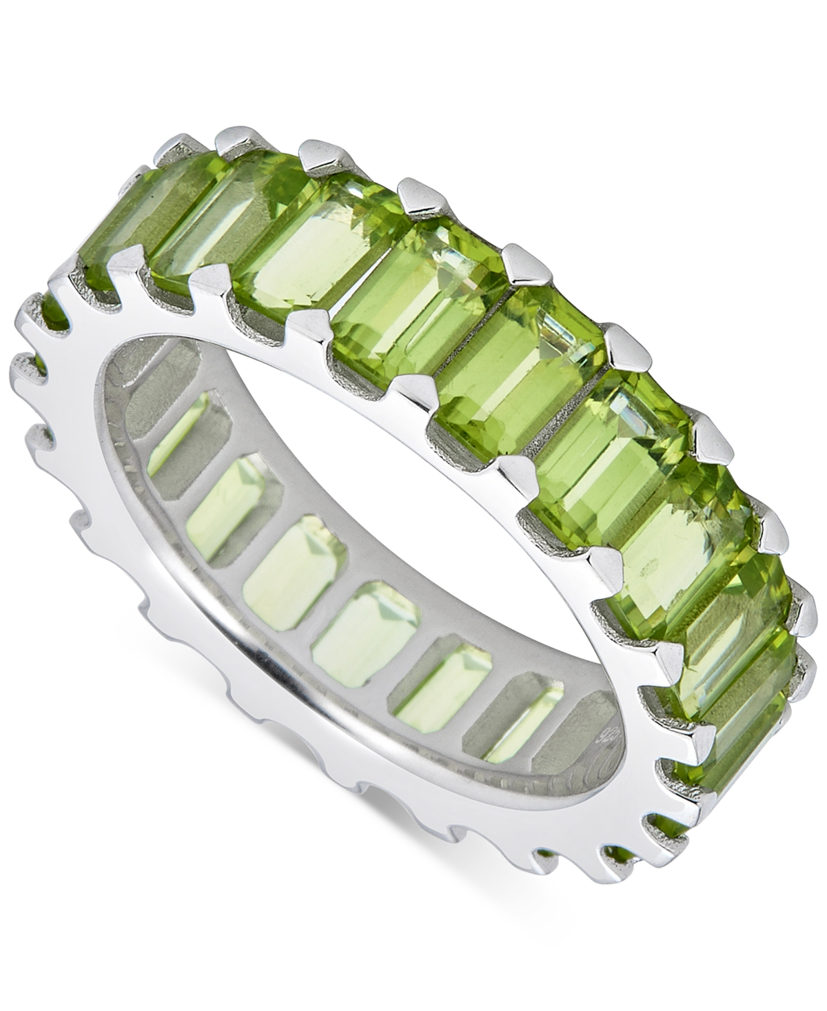 Peridot Baguette Eternity Band (5-7/8 ct. t.w.) in Sterling Silver - Peridot