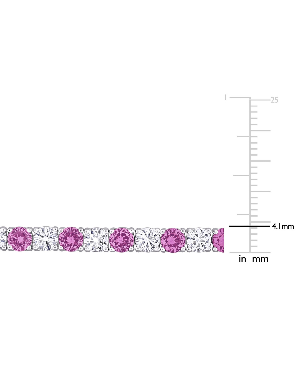 Macy's Lab Created Gemstone Flex Bracelet In Sterling Silver In Pink