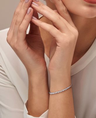 Lab Grown White Sapphire Flex Bracelet (10 ct. t.w.) in Sterling Silver 