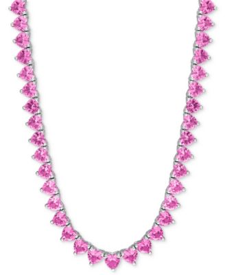 Lab-Created Gemstone 18" Collar Necklace in 18k Gold Plated Over Sterling Silver