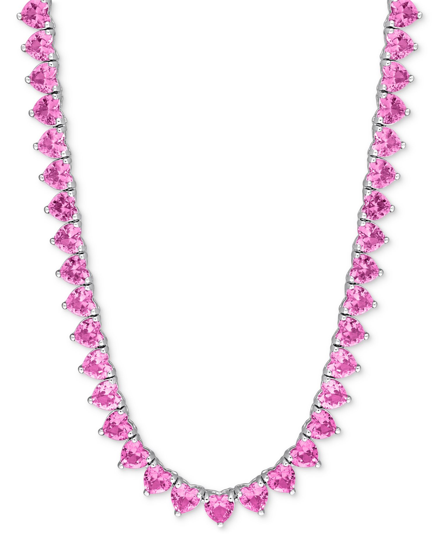 Lab-Created Gemstone 18" Collar Necklace in 18k Gold Plated Over Sterling Silver