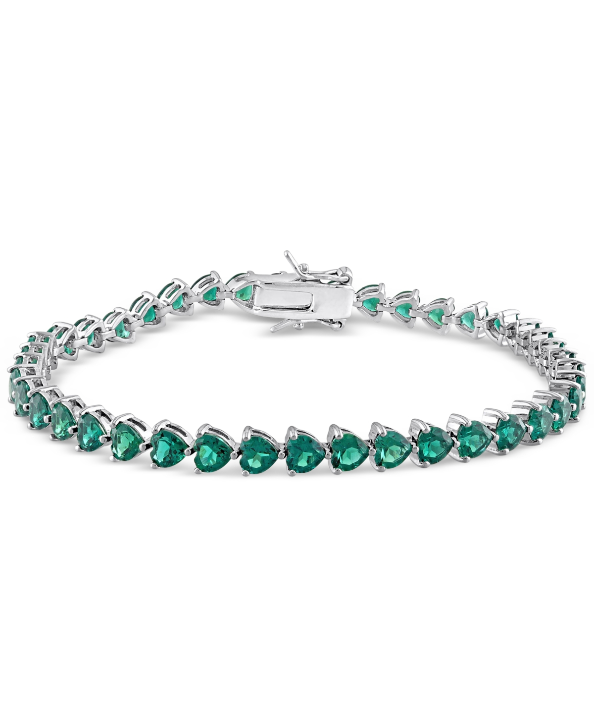 Lab Created Emerald Flex Bracelet (9-3/8 ct. t.w.) in Sterling Silver - Green