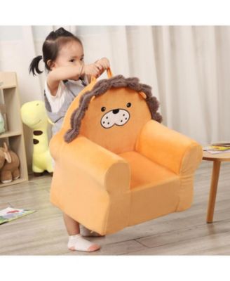 Micromink Squishy Bean Bag Chair for Kids Ages 3+, Figural Lion