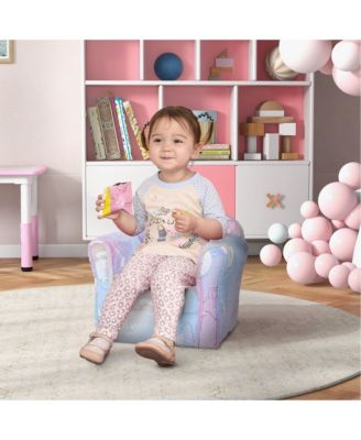 Toddler Sofa with Glow in the Dark Fairy Design & Wooden Frame, Upholstered Baby Sofa for 18-36 Months