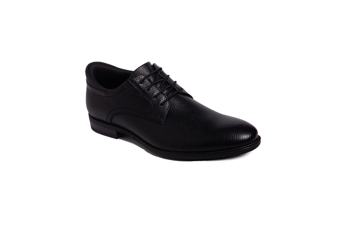 Men's State Street Hands-Free Slip On Technology Leather Plain Toe Dress Oxfords - Black grainy leather