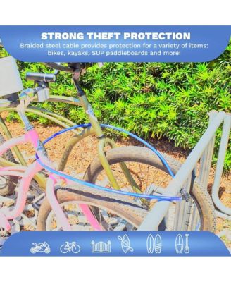Weatherproof Straight Security Cable Lock with Resettable Combination, Anti-Theft Protection for Kayak, Bike, Paddleboard 5ft