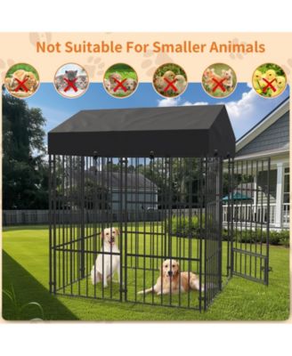 Giant Tall Uptown Welded Outdoor Dog Kennel Playpen Pet Animal Run Crate w/ Roof