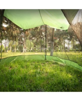 WildHaven Mesh Shelter – 18' x 11' Freestanding Screen Tent with Poles & Rainfly for Bug-Free Camping, Hammocks, Picnics, and Beach Adventures
