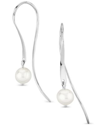 Cultured Freshwater Pearl (5mm) Love Knot Stud Earrings in 14k Gold