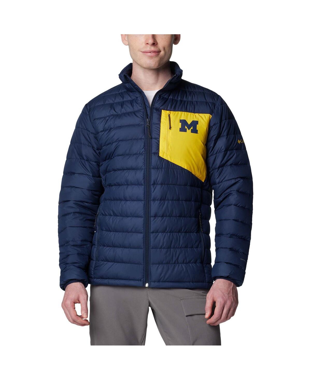 Men's Navy Michigan Wolverines Double Blitz Omni-Heat Infinity Insulated Full-Zip Jacket - Navy