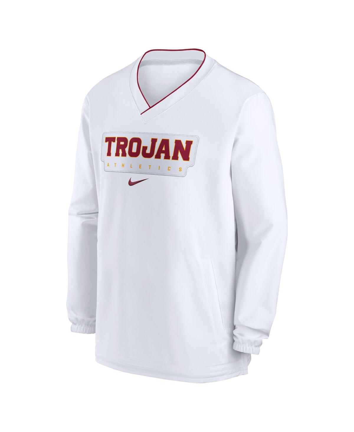 Nike White Usc Trojans 2024 Sideline Pullover Windshirt In White