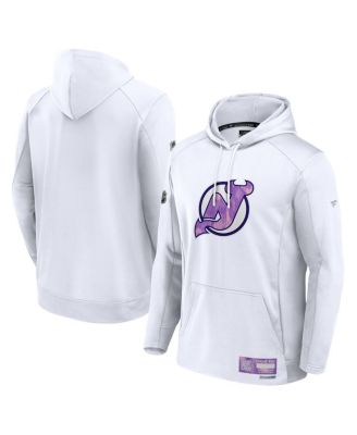 Fanatics - Men's White New Jersey Devils Authentic Pro Hockey Fights Cancer Pullover Hoodie