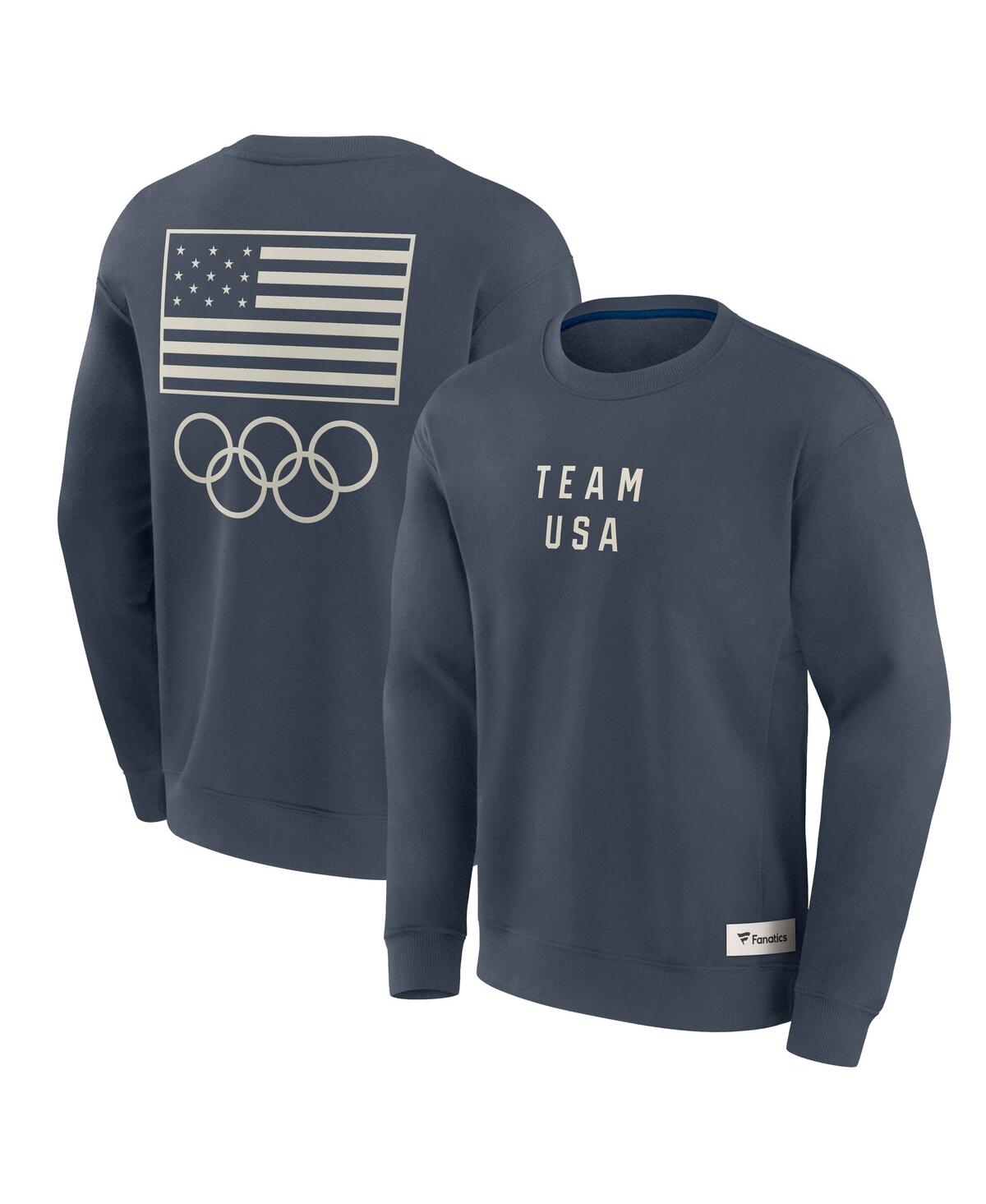 Men's Navy Team Usa Elements Fleece Pullover Sweatshirt - Navy