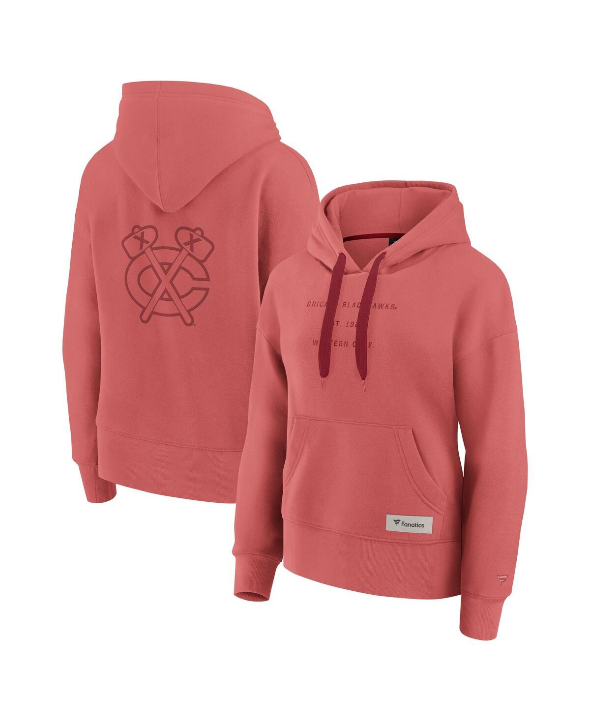 Women's Red Chicago Blackhawks Elements Future Ground Subtle Tonal Pullover Hoodie - Red