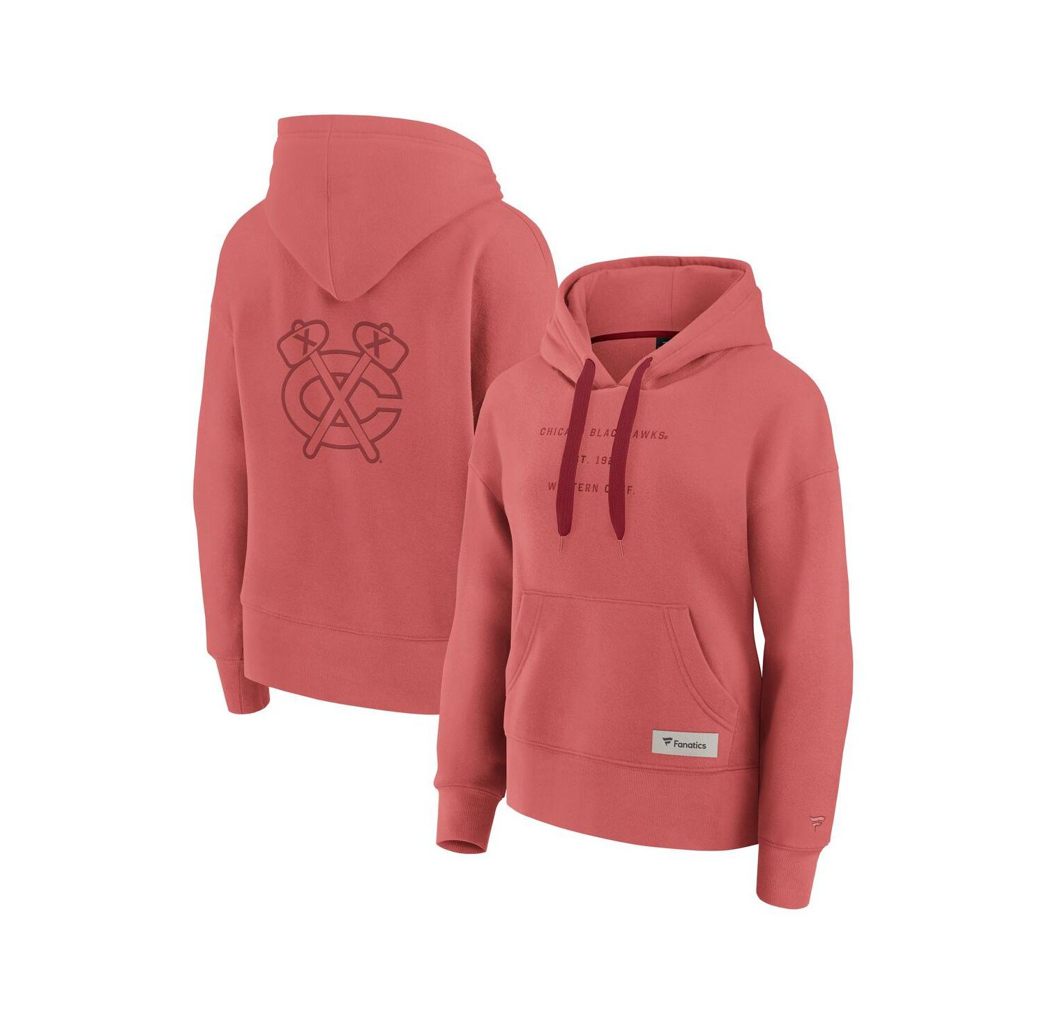 Women's Red Chicago Blackhawks Elements Future Ground Subtle Tonal Pullover Hoodie