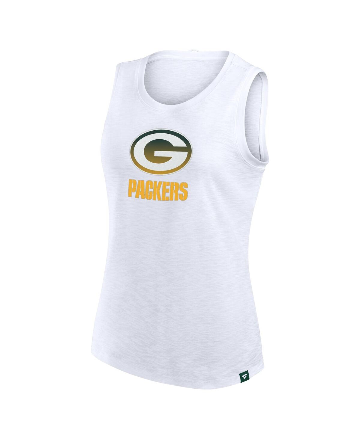 Fanatics Women's White Green Bay Packers Slub Tank Top In White
