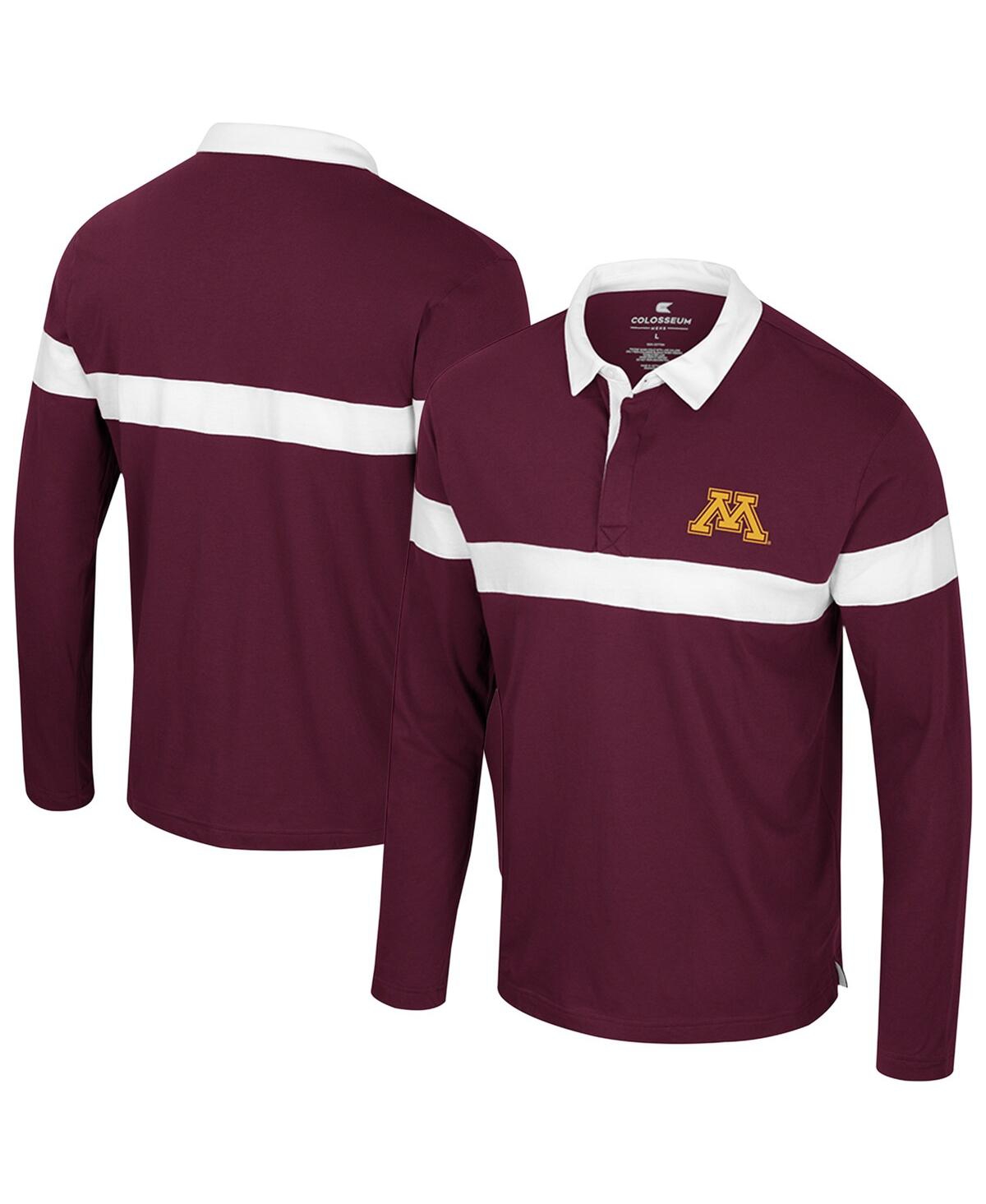 Men's Maroon Minnesota Golden Gophers Too Cool For School Long Sleeve Polo Shirt - Maroon