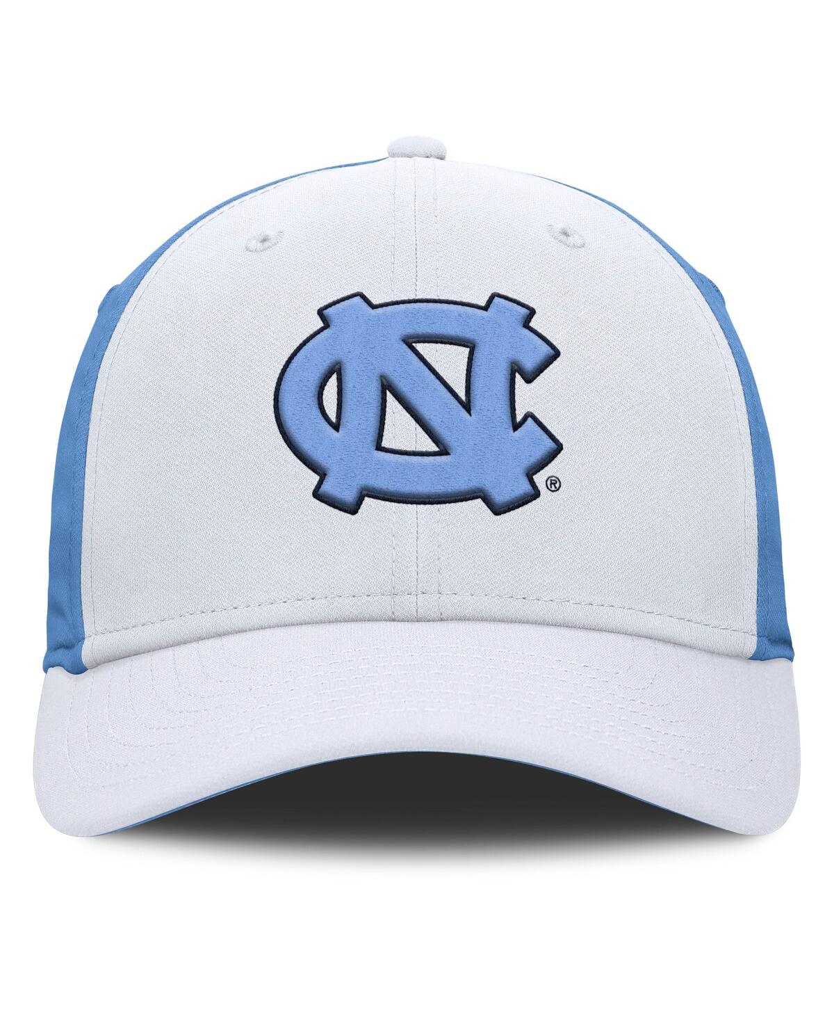 Jordan Men's White/carolina Blue North Carolina Tar Heels 2025 Sideline Rise Local Performance Flex Hat In Multi
