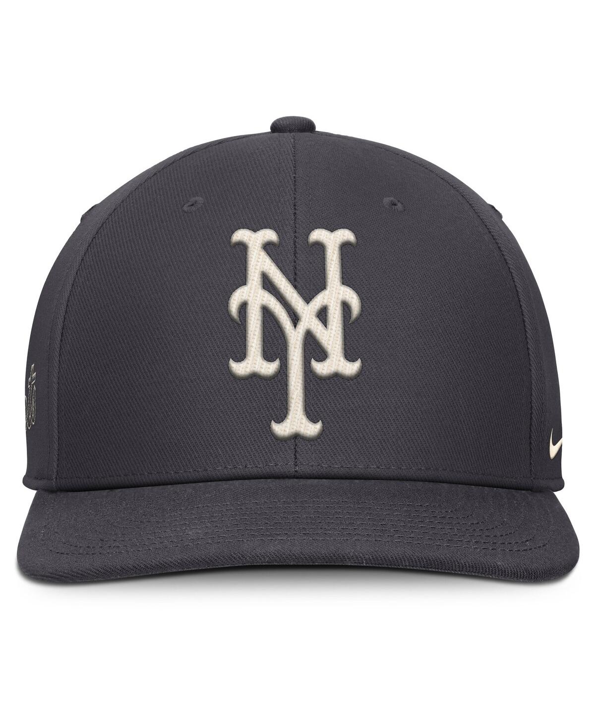 Nike Men's Anthracite New York Mets Statement Pro Snapback Hat In Gray