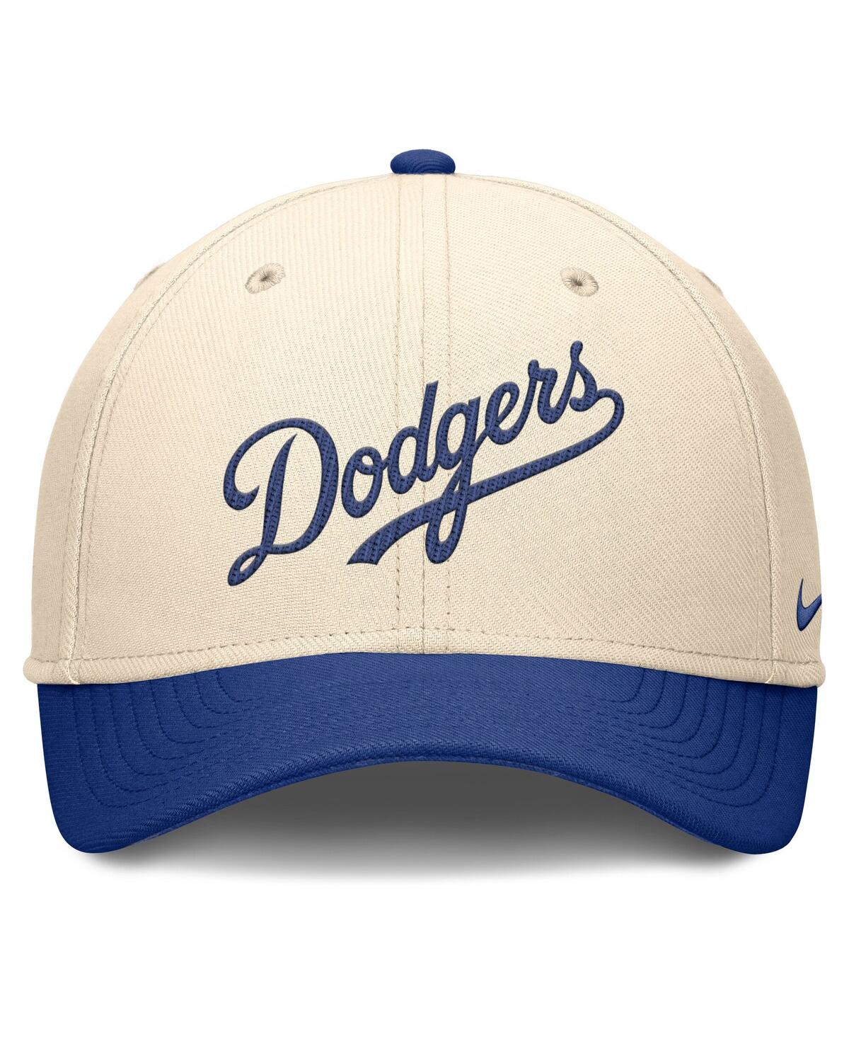 Nike Men's Natural/royal Los Angeles Dodgers Statement Rise Performance Flex Hat In Multi