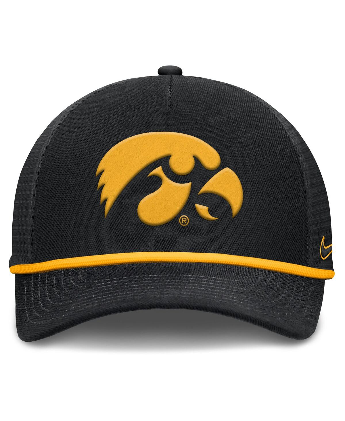 Nike Iowa Primetime Rise  Men's College Trucker Adjustable Hat In Black