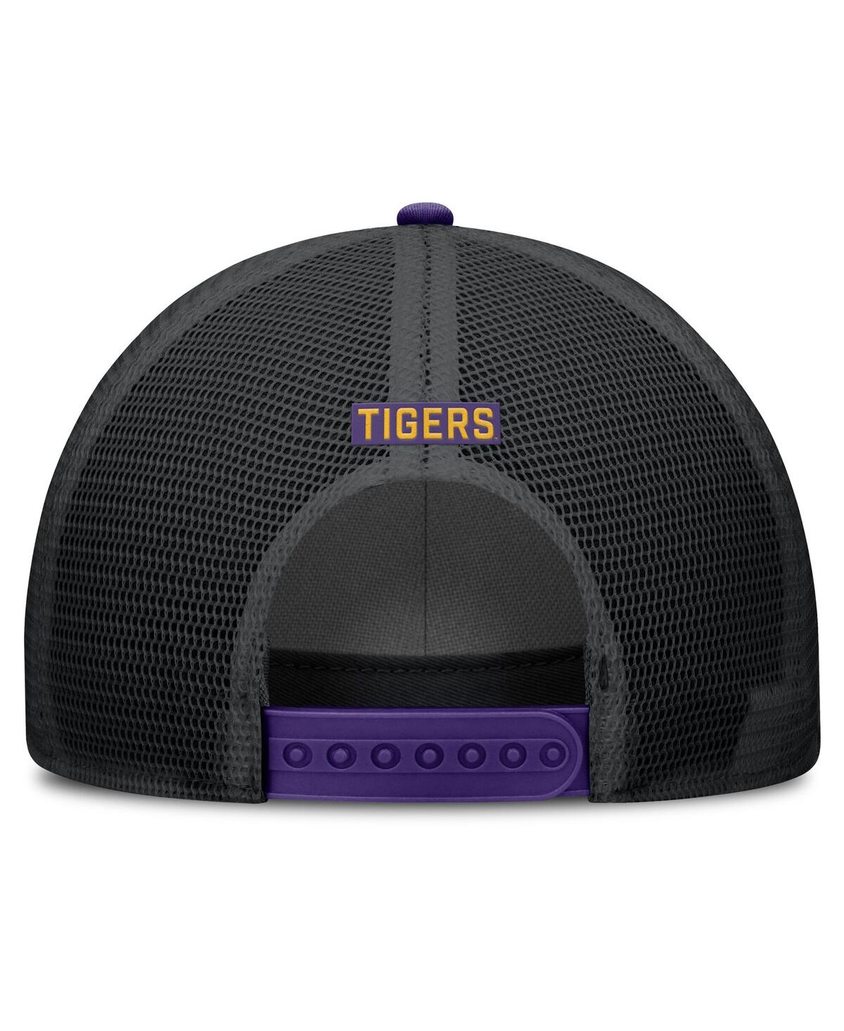 Nike Purple Lsu Tigers Rise Primetime Trucker Adjustable Hat In Purple