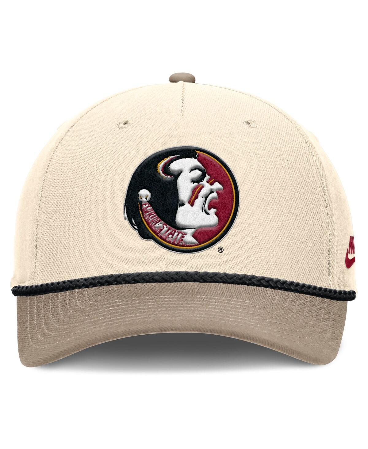 Nike Men's Natural Florida State Seminoles Rise Legacy Throwback Logo Adjustable Hat In Brown