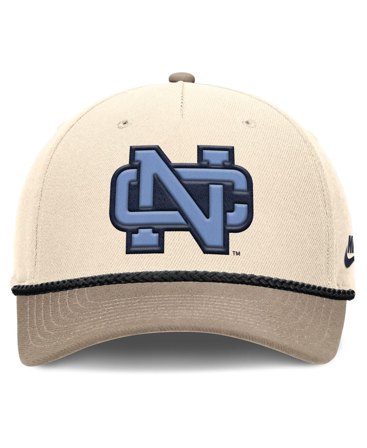 Nike Men's Natural North Carolina Tar Heels Rise Legacy Throwback Logo Adjustable Hat In Brown