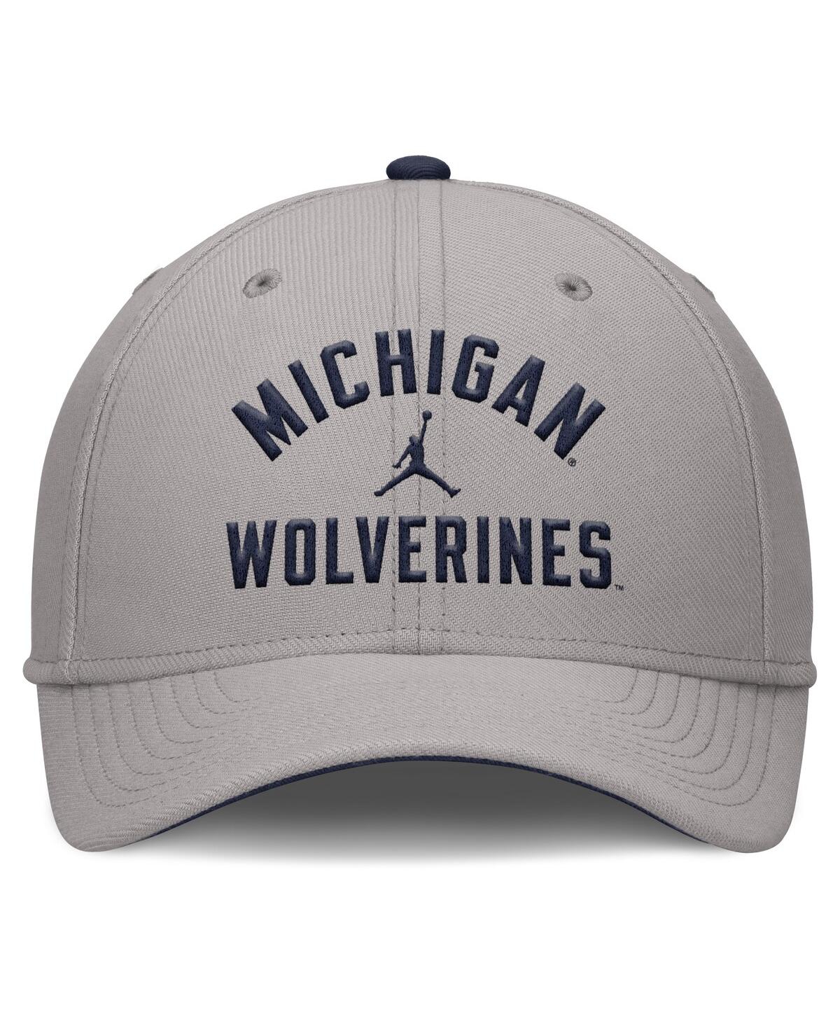 Jordan Men's Gray Michigan Wolverines Rise Prep Performance Flex Hat In Gray