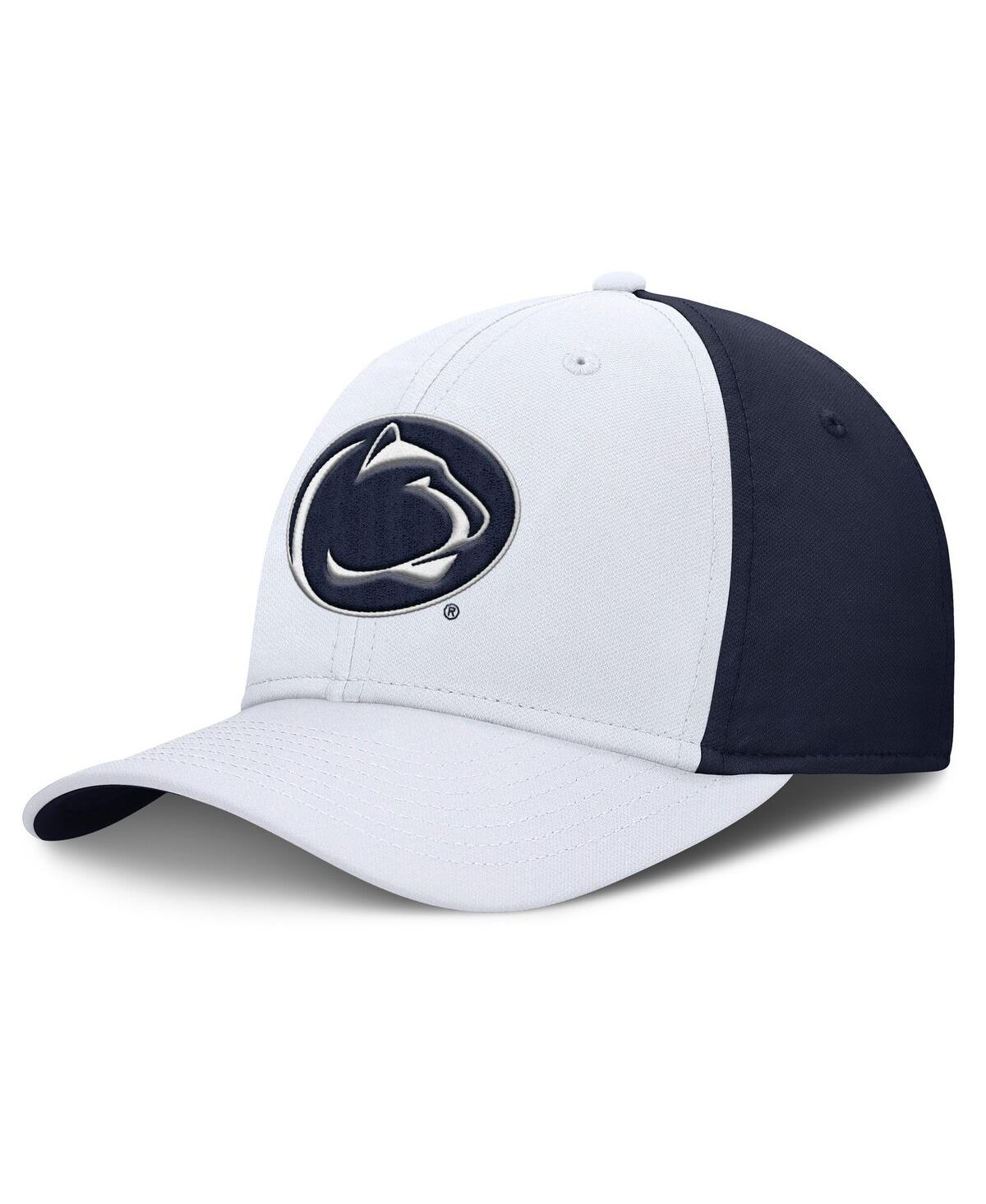 Nike Men's White/navy Penn State Nittany Lions 2025 Sideline Rise Local Performance Flex Hat In Multi