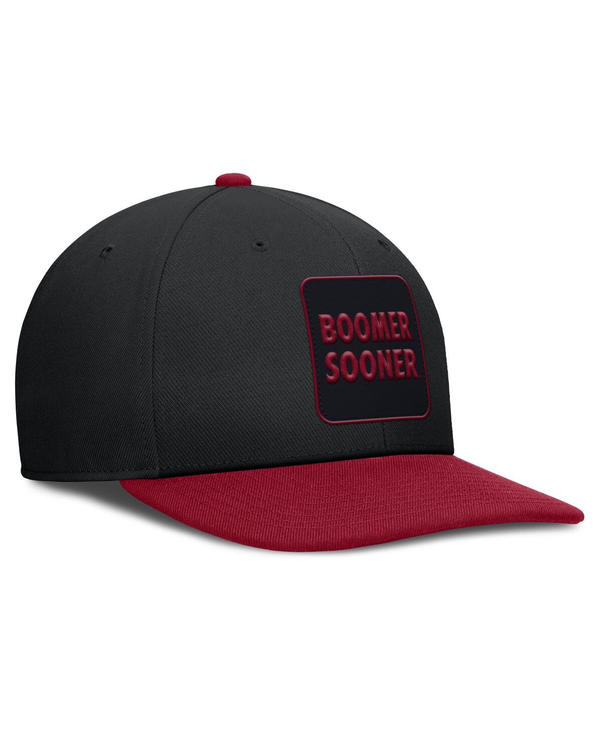 Jordan Men's Black/crimson Oklahoma Sooners 2025 Sideline Campus Pro Local Snapback Hat