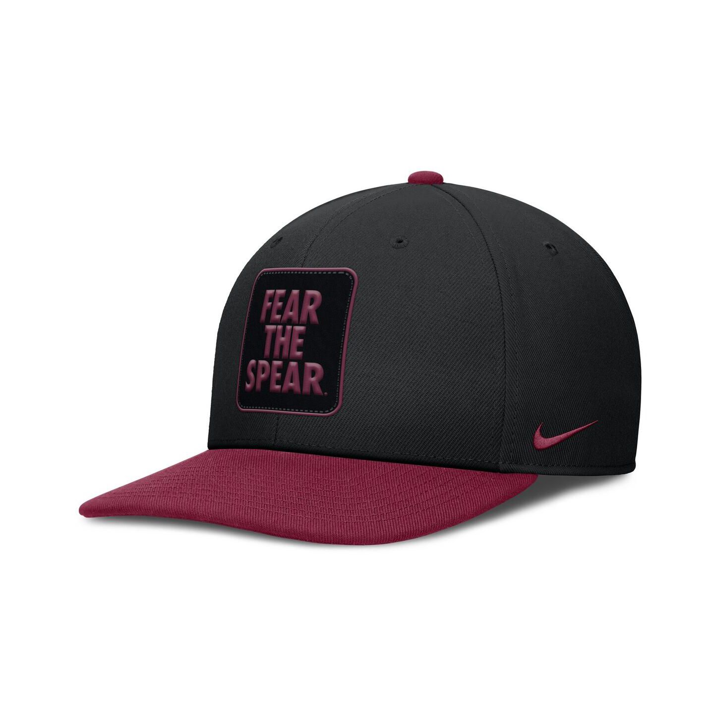 Мужская кепка Nike Black/Garnet Florida State Seminoles 2025 Sideline Campus Pro Local Snapback Hat — фото 1