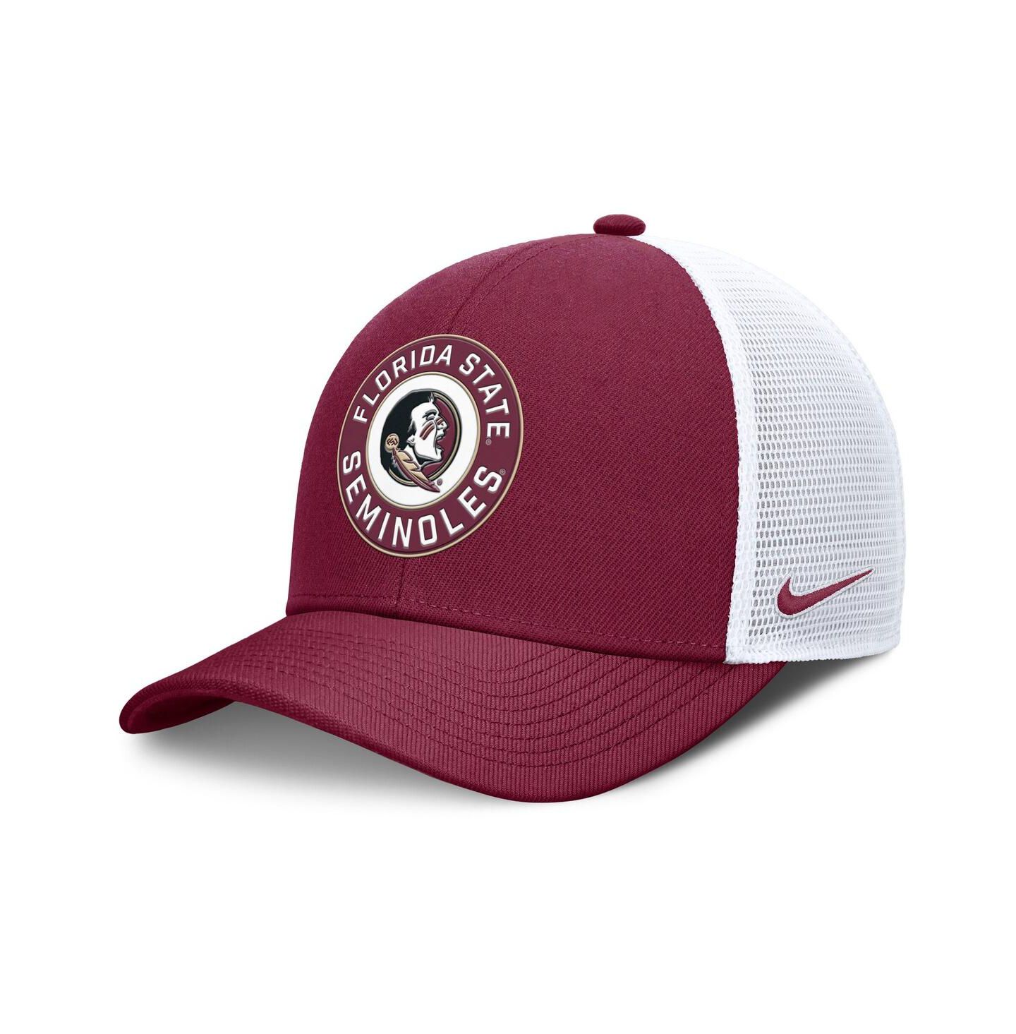 Мужская кепка Nike Garnet/White Florida State Seminoles Rise Primetime Performance Trucker Adjustable Hat — фото 1