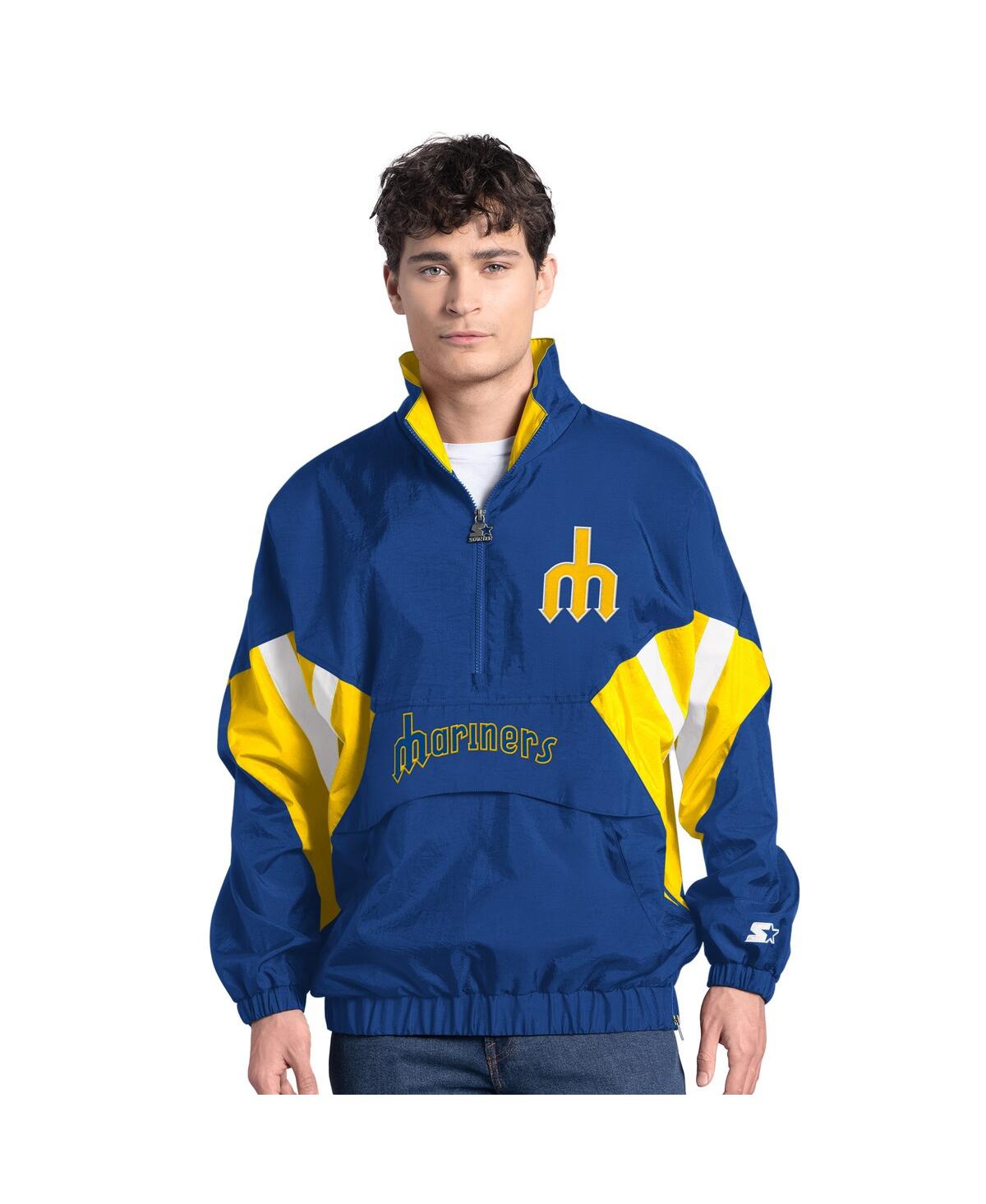 Men's Royal Seattle Mariners Cooperstown Chief Half-Zip Pullover Sweatshirt - Royal