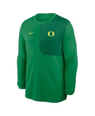 Men's Green Oregon Ducks 2025 Sideline Coach UV Performance Long Sleeve T-Shirt
